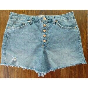 Button Fly Cutoffs Universal Thread Size 12 Women's Light Wash 5 Pocket